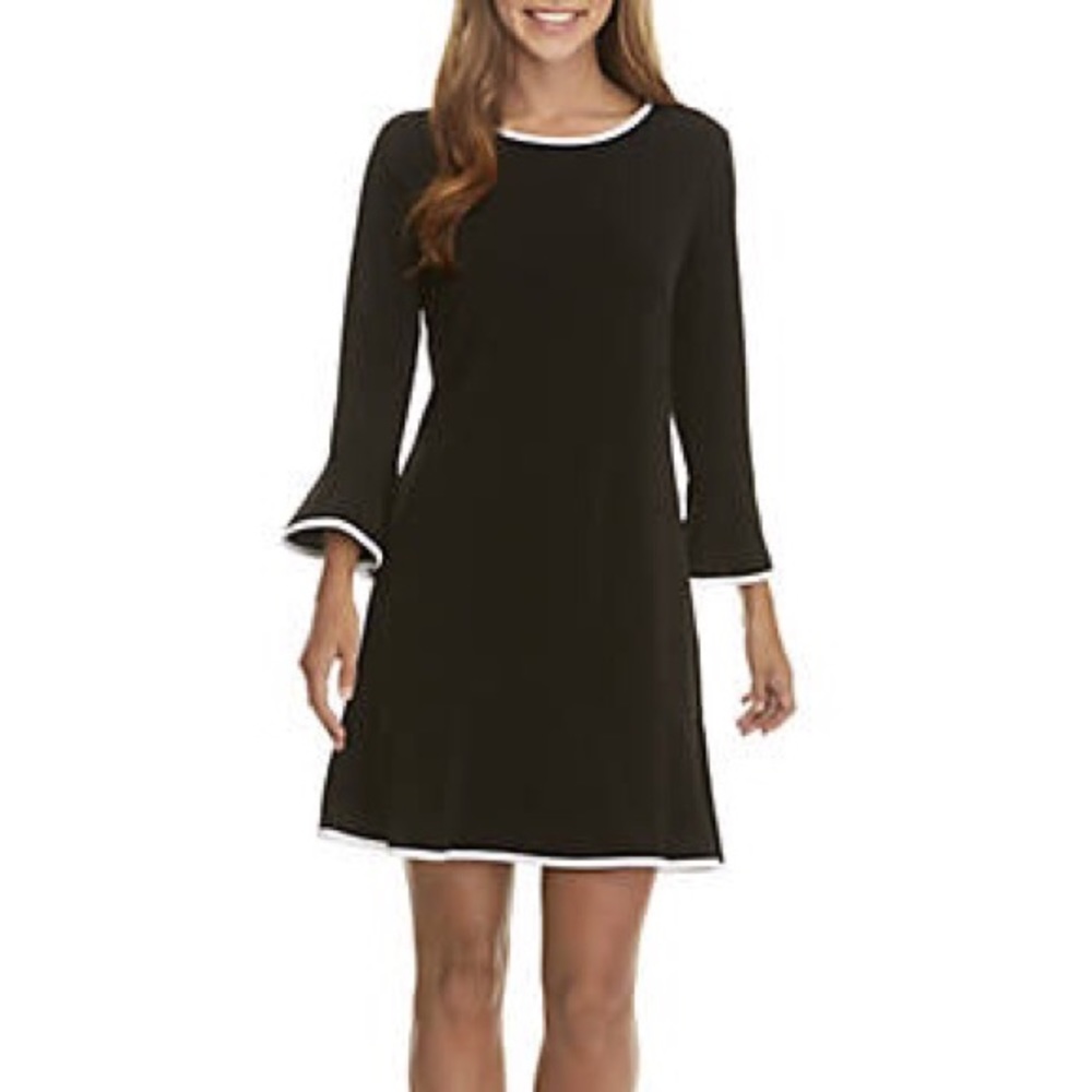 Michael kors flounce hem dress with piping